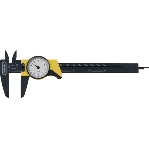 Metric Dial Caliper, 0.001 mm Resolution, 150 mm Range R.M.G. Prévention