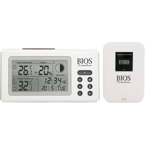 Thermom&egrave;tres int&eacute;rieurs/ext&eacute;rieurs avec horloge, Contact, Num&eacute;rique, 32 &agrave; 122°F (0 to 50°C) R.M.G. Prévention