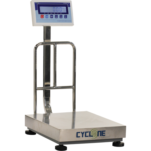 Balance &agrave; plateforme et d'&eacute;tabli Cyclone 150, Capacit&eacute; de 300 lb / 150 kg, 15-3/4" lo x 19-7/10" la R.M.G. Prévention