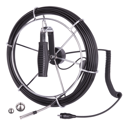 T&ecirc;te de cam&eacute;ra sur enrouleur de c&acirc;ble R.M.G. Prévention