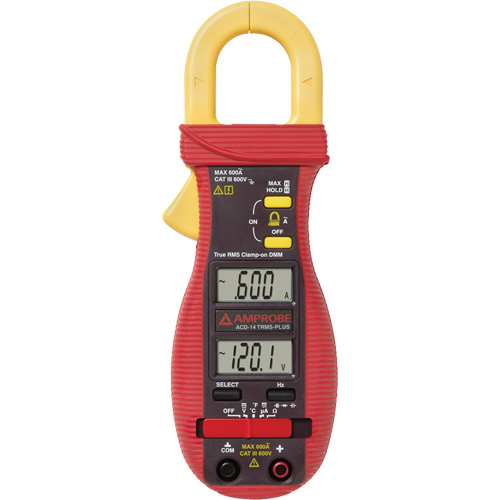 ACD-14-PLUS Clamp-On Multimeter with Dual Display, AC/DC Voltage, AC Current R.M.G. Prévention