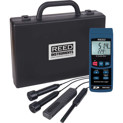 Analyseur de la qualit&eacute; de l'air int&eacute;rieur avec enregistreur de donn&eacute;es R.M.G. Prévention