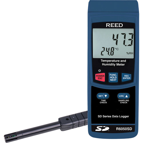 Data Logging Thermo-Hygrometer, 5% - 95% RH, 32° - 122° F ( 0° - 50°C ) R.M.G. Prévention