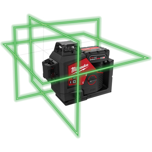 M12 360-Degree 3-Plane Cordless Laser Kit, 125' (38.1 m), 530 Nm R.M.G. Prévention