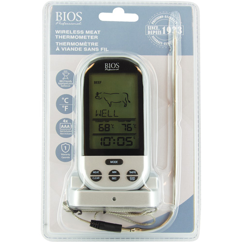 Wireless Meat & Poultry Thermometer, Contact, Digital, 32-482°F (0-250°C) R.M.G. Prévention