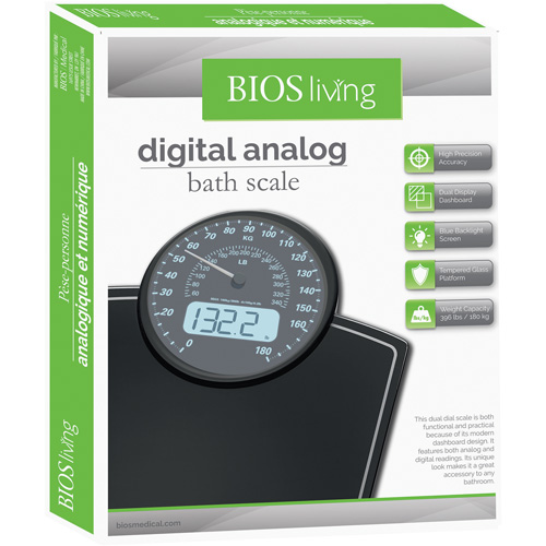 Digital Analog Scale, 396 lbs. Cap., 100 g / 0.2 lbs. Graduations R.M.G. Prévention