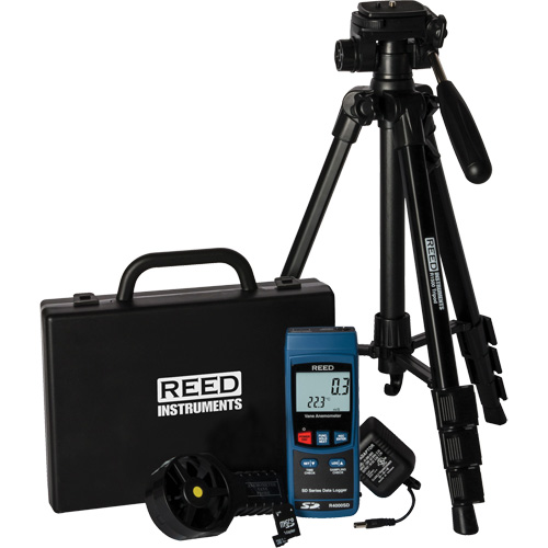Vane Thermo-Anemometer Kit, Data Logging, 0.4 - 30.0 m/sec Air Velocity Range R.M.G. Prévention