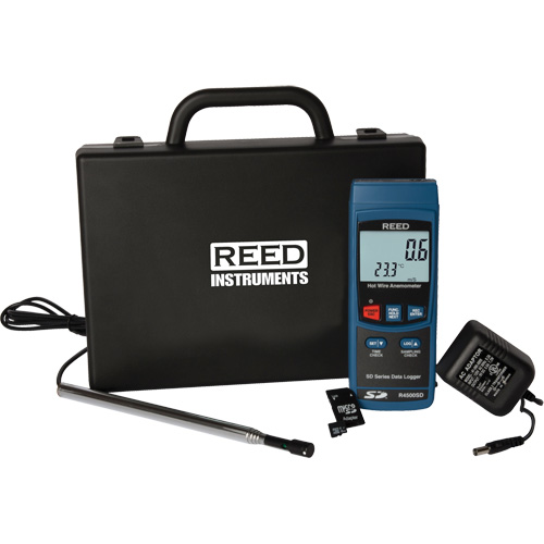 Hot Wire Thermo-Anemometer Kit, Data Logging, 0.2 - 25.0 m/sec Air Velocity Range R.M.G. Prévention