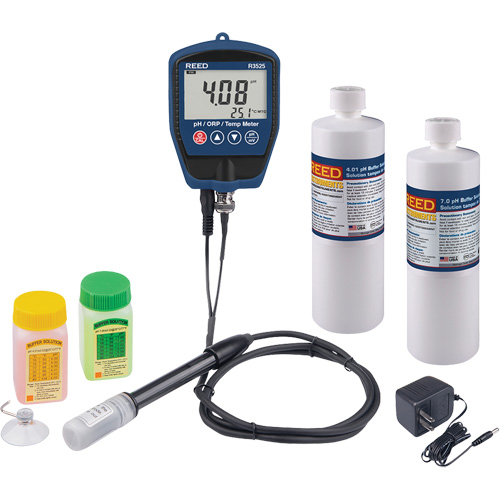 pH/mV Meter with Buffer Solution & Power Adapter Kit R.M.G. Prévention