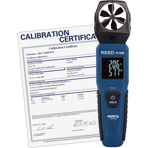 Bluetooth Smart Series Vane Anemometer with ISO Certificate, Data Logging, 0.6 - 25 m/sec/118 - 4921 ft./min/2.1 - 90 Km/hr/1.3 - 55.9 Mph Air Velocity Range R.M.G. Prévention