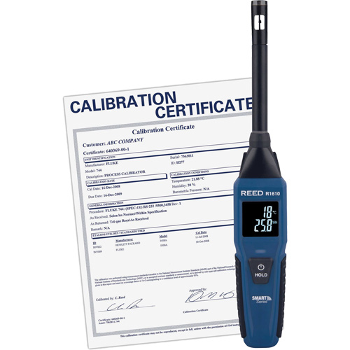 Thermo-hygrom&egrave;tre Bluetooth Smart Series avec certificat de calibration, 0,0% - 100% RH, -4°- 140° F (-20° - 60° C) R.M.G. Prévention