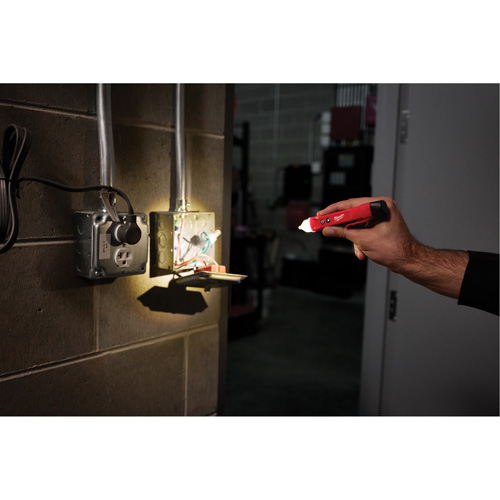 D&eacute;tecteur de tension avec DEL et testeur de prise DDFT, 50 V - 1000 V, Alerte Affichage & son R.M.G. Prévention