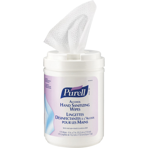 Lingettes d&eacute;sinfectantes &agrave; l'alcool pour les mains, Contenant R.M.G. Prévention