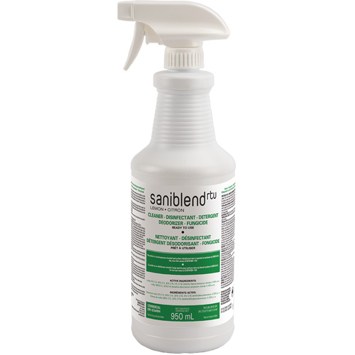 SaniBlend Ready-To-Use Disinfectant & Sanitizer, 950 ml, Trigger Bottle R.M.G. Prévention
