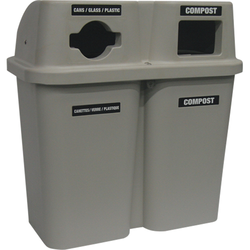 Contenants de recyclage Bullseye, Bord de rue, Plastique, 2 x 22 gal. US R.M.G. Prévention