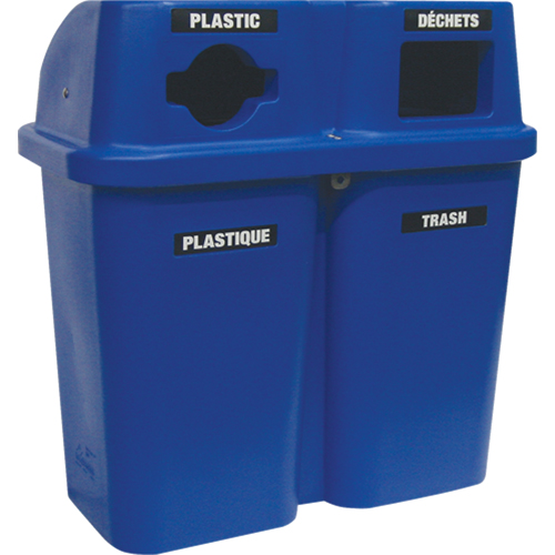 Contenants de recyclage Bullseye, Bord de rue, Plastique, 2 x 22 gal. US R.M.G. Prévention