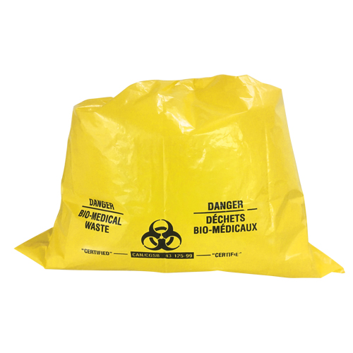 Sure-Guard Bio-Medical Waste Liners, Bio-Hazard, 74" L x 55" W, 2 mil R.M.G. Prévention
