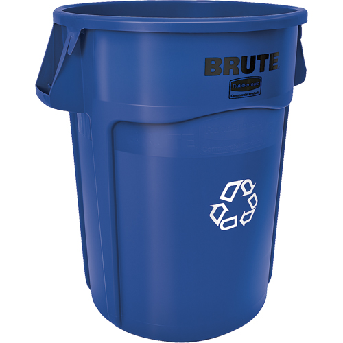 Contenants ronds pour le recyclage BRUTE, Vrac, Plastique, 44 gal. US R.M.G. Prévention