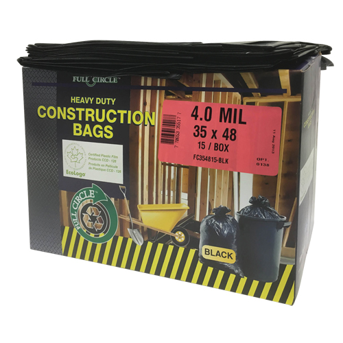 Sacs pour d&eacute;chets pour entrepreneurs, Fort, 35" la x 48" lo, 4 mils, Noir, Capacit&eacute; 166,55 L (44 gal.) R.M.G. Prévention