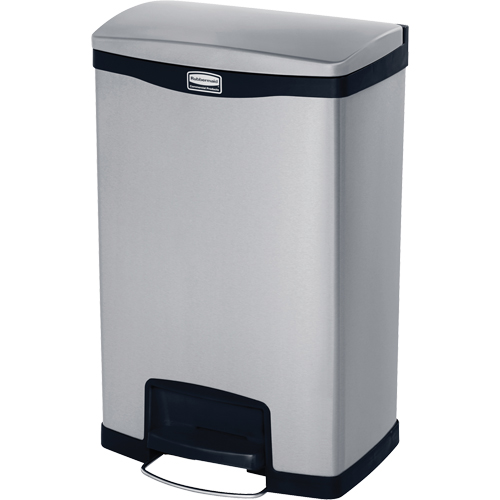 Slim Jim&reg; Waste Container, Stainless Steel, 13 US gal. Capacity R.M.G. Prévention