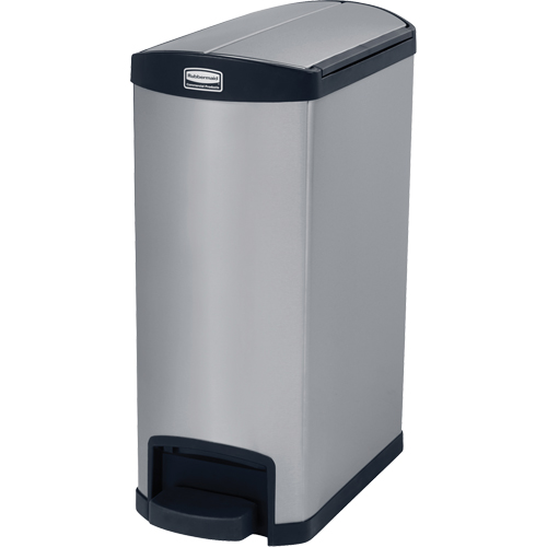 Slim Jim&reg; Waste Container, Stainless Steel, 13 US gal. Capacity R.M.G. Prévention