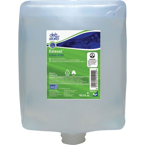 Savon pour les mains, les cheveux et le corps Estesol PURE, Cr&egrave;me, 4 L, Recharge, Fraîcheur R.M.G. Prévention