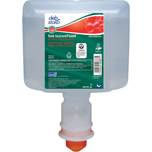 InstantFoam&reg; Sanitizer, 1000 ml, Cartridge Refill, 72% Alcohol R.M.G. Prévention