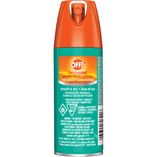 OFF! Family Care&reg; Insect Repellent, 15% DEET, Aerosol, 2.5 oz. R.M.G. Prévention