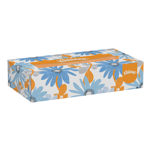 Kleenex&reg; Facial Tissue, 2 Ply, 8" L x 8-1/2" W, 125 Sheets/Box R.M.G. Prévention