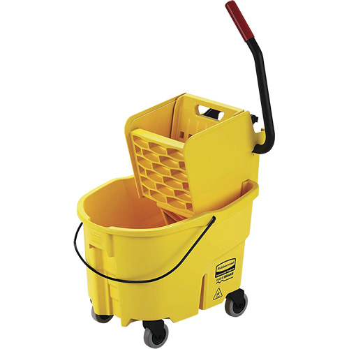 Seau pour vadrouille et essoreuse WaveBrake, Pression lat&eacute;rale, 6,5 gal. US (26 pintes), Jaune R.M.G. Prévention