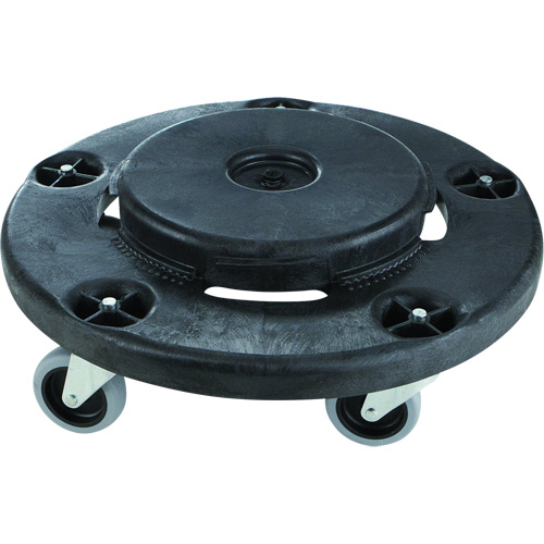 Brute&reg; Quiet Dolly, Polyethylene, Black, Fits: 26-1/2" Dia. R.M.G. Prévention