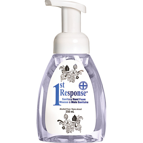 1st Response&reg; Sanitary Hand Foam, Liquid, 250 ml, Pump Bottle, Unscented R.M.G. Prévention