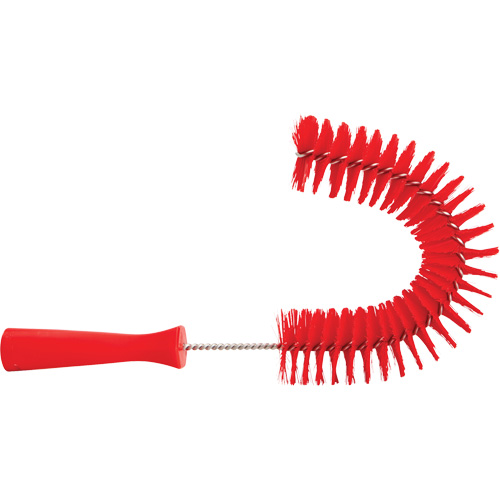 Brosse recourb&eacute;e, Soies Moyen/Ferme, Longueur de 15-1/2", Rouge R.M.G. Prévention