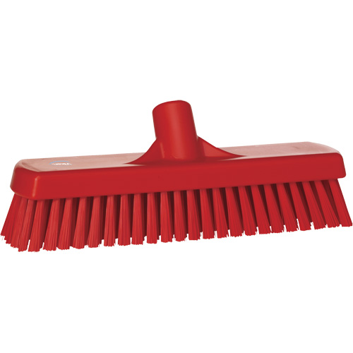Deck & Wall Scrub Brush, Stiff Bristles, 12", Polyester, Red R.M.G. Prévention
