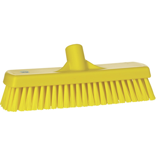 Deck & Wall Scrub Brush, Stiff Bristles, 12", Polyester, Yellow R.M.G. Prévention