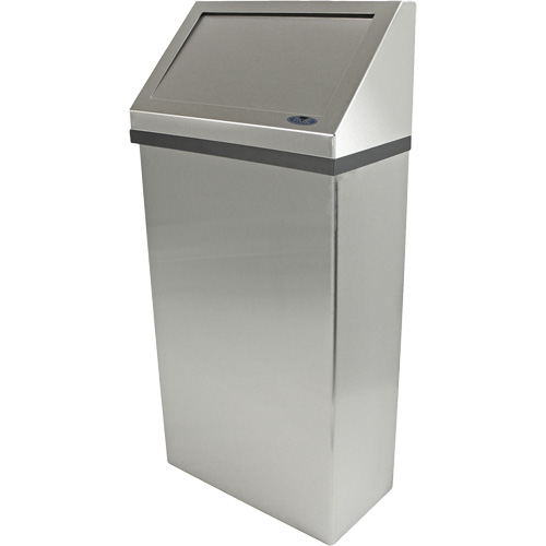 Wall Mounted Waste Receptacle, Stainless Steel, 13.2 US gal. R.M.G. Prévention