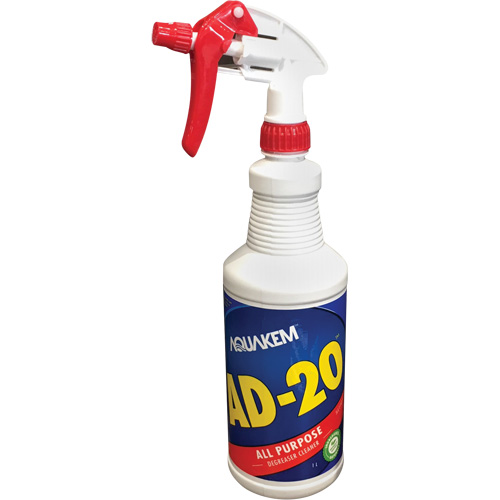 Nettoyant & d&eacute;graissant AD-20, Bouteille &agrave; g&acirc;chette R.M.G. Prévention