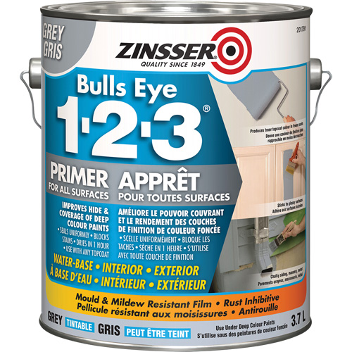 Appr&ecirc;t &agrave; base d'eau Bulls Eye 1-2-3, 3,78 L, Gallon, Gris R.M.G. Prévention