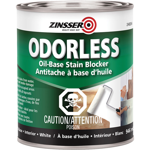 Odourless Oil-Base Stain Blocking Primer, White, Very Flat, 946 ml, Can R.M.G. Prévention