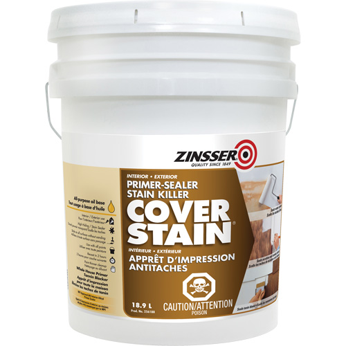 Cover Stain&reg; Oil-Base Primer Sealer, 18.9 L, Pail, White R.M.G. Prévention