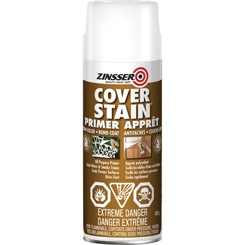 Scellant d'appr&ecirc;t &agrave; base d'huile Cover Stain, Canette a&eacute;rosol, Blanc R.M.G. Prévention