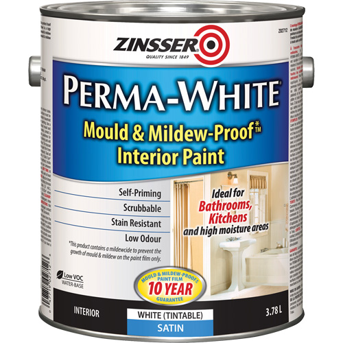 Perma-White&reg; Mold & Mildew-Proof Interior Paint, 3.78 L, Gallon, White R.M.G. Prévention