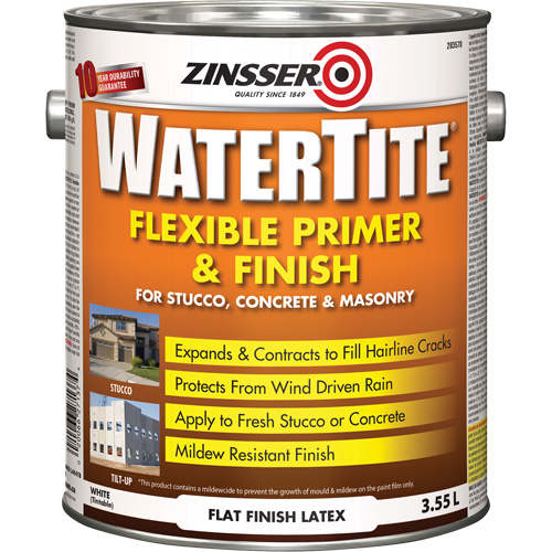 Watertite&reg; Weatherproof Flexible Primer & Finish, 3.55 L, Gallon, White R.M.G. Prévention