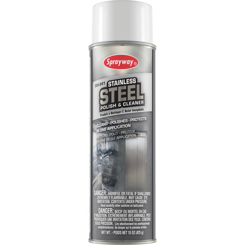 Produit de polissage et nettoyage pour l'acier inoxydable, 20 oz, Canette a&eacute;rosol R.M.G. Prévention
