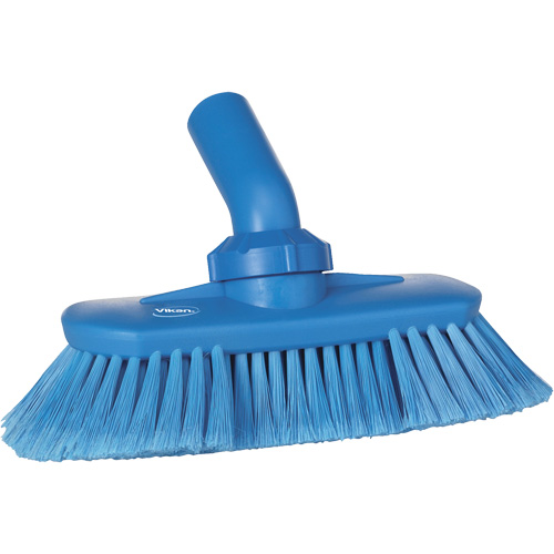 Brosse de lavage aliment&eacute;e en eau et &agrave; angle r&eacute;glable, Soies Doux, Longueur de 9-1/4", Bleu R.M.G. Prévention