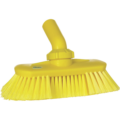 Brosse de lavage aliment&eacute;e en eau et &agrave; angle r&eacute;glable, Soies Doux, Longueur de 9-1/4", Jaune R.M.G. Prévention