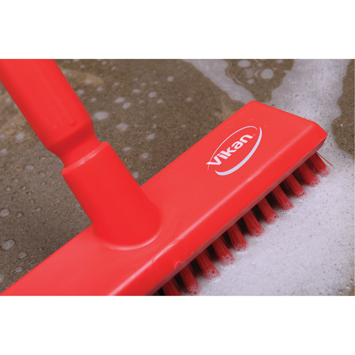 Water-Fed Deck Scrub Brush, X-Coarse Bristles, 10-3/4", Polyester, Green R.M.G. Prévention