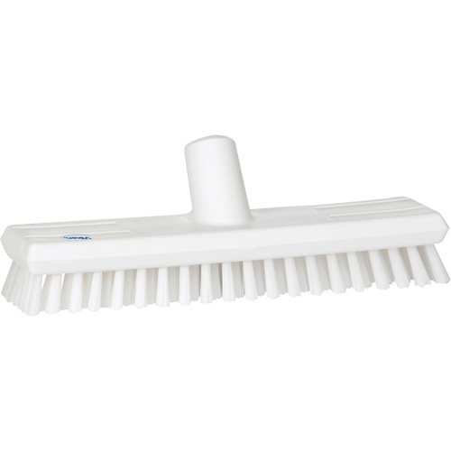 Brosse lave-pont aliment&eacute;e en eau, Crins Extra-ferme, 10-3/4", Polyester, Blanc R.M.G. Prévention