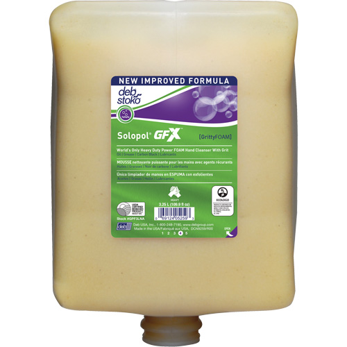 Nettoyant &agrave; mains Solopol GFX, Liquide, 3,25 L, Cartouche en plastique, Parfum&eacute; R.M.G. Prévention