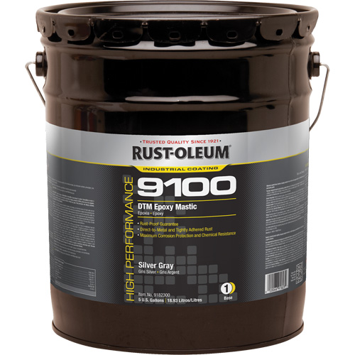 9100 System DTM Epoxy Mastic Base, Silver Grey, 5 gal., Pail R.M.G. Prévention